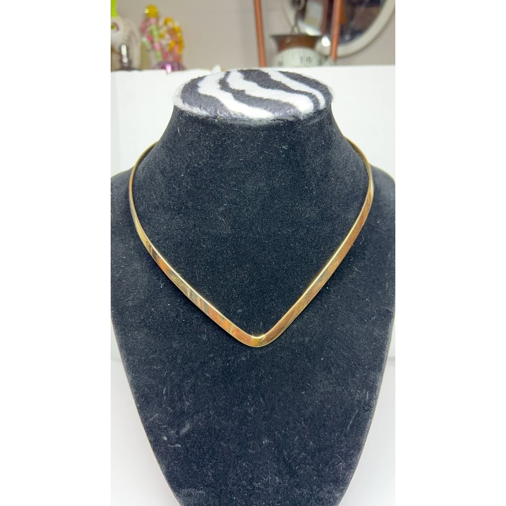 Vintage Gold-Tone V-Shaped Collar Necklace
